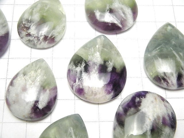 Angel Feather Fluorite Bi-color Cabochon 1pc