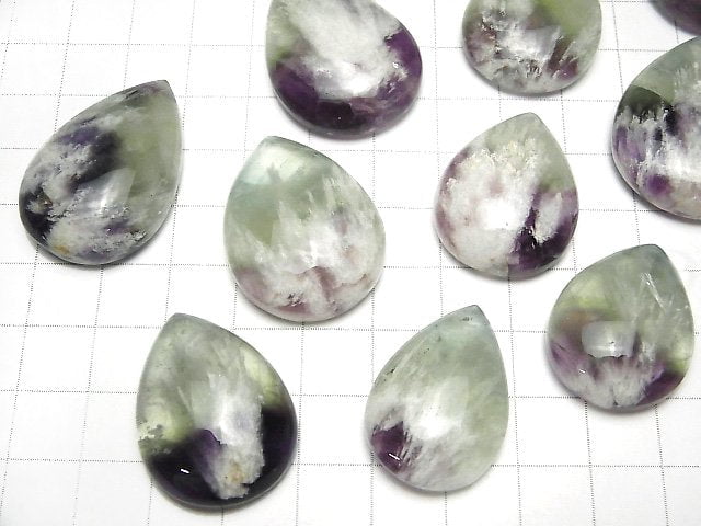 Angel Feather Fluorite Bi-color Cabochon 1pc