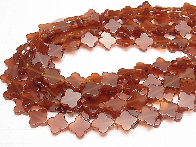 [Video] Carnelian AAA- Flower motif 14x14x3.5mm half or 1strand beads (aprx.15inch / 36cm)