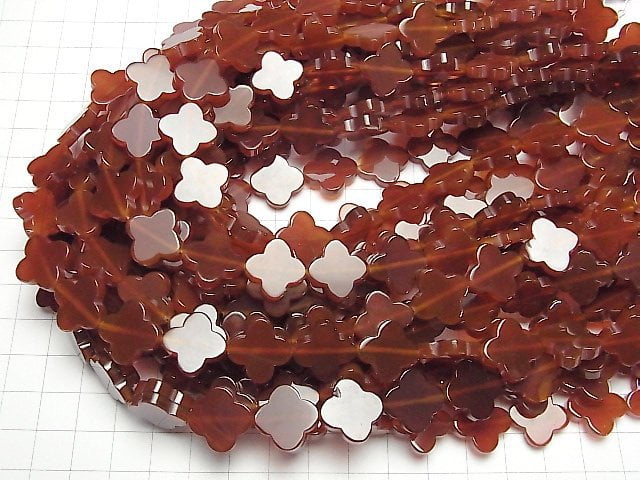 [Video] Carnelian AAA- Flower motif 16x16x3.5mm half or 1strand beads (aprx.15inch / 36cm)