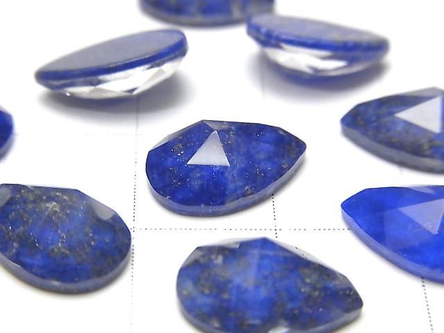 Lapislazuli x Crystal AAA Pear Shape Rose Cut 12x8mm 2pcs
