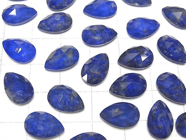 Lapislazuli x Crystal AAA Pear Shape Rose Cut 12x8mm 2pcs