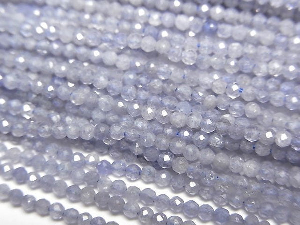 [Video]High Quality! Tanzanite AA++ Faceted Round 1.8mm 1strand beads (aprx.15inch/37cm)