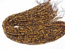 [Video]High Quality! Yellow Tiger's Eye AA++ Faceted Round 4mm 1strand beads (aprx.15inch/37cm)
