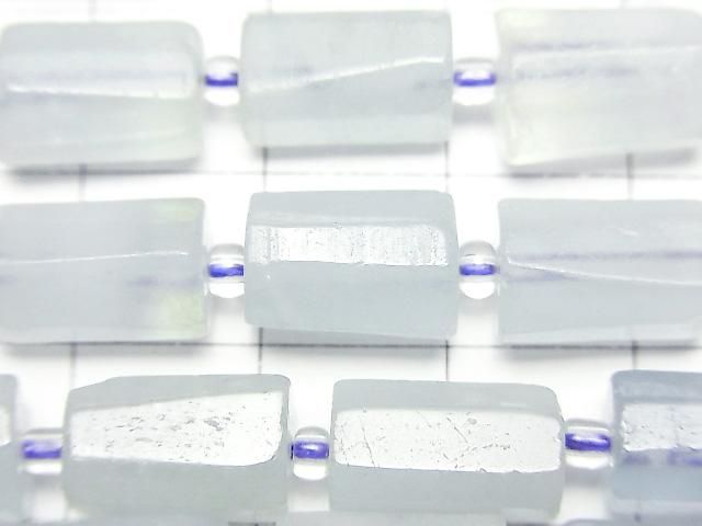 [Video]Aquamarine AA Rough Tube -Faceted Nugget 1strand beads (aprx.15inch/37cm)