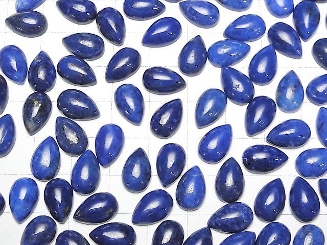 [Video]Lapislazuli AAA- Pear shape Cabochon 12x8mm 3pcs