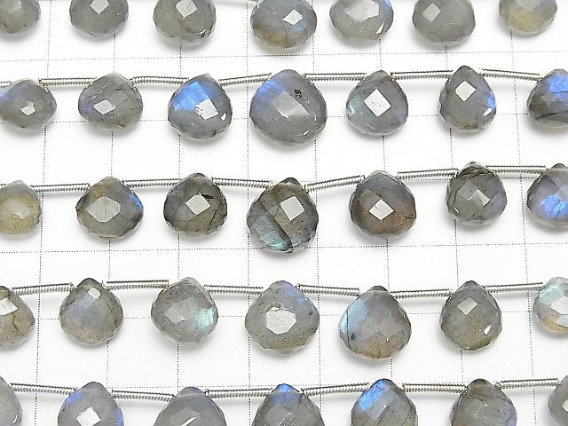 1strand $27.99! High Quality Blue Labradorite AAA- Chestnut Faceted Briolette 1strand beads (aprx.6inch / 15cm)