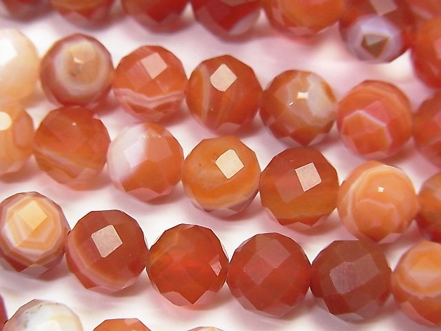 Carnelian, Faceted Round Gemstone Beads