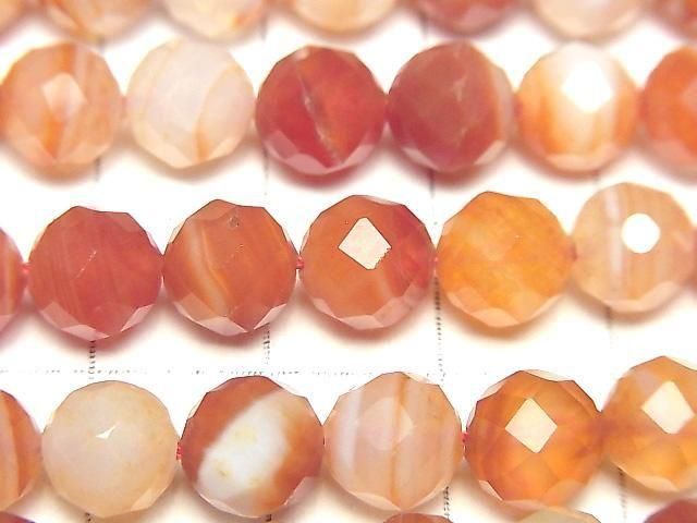 紅玉髓，SardOnyx AA++ 64切面圓珠 8毫米 1串珠子 (約15英吋/37公分)高品質！