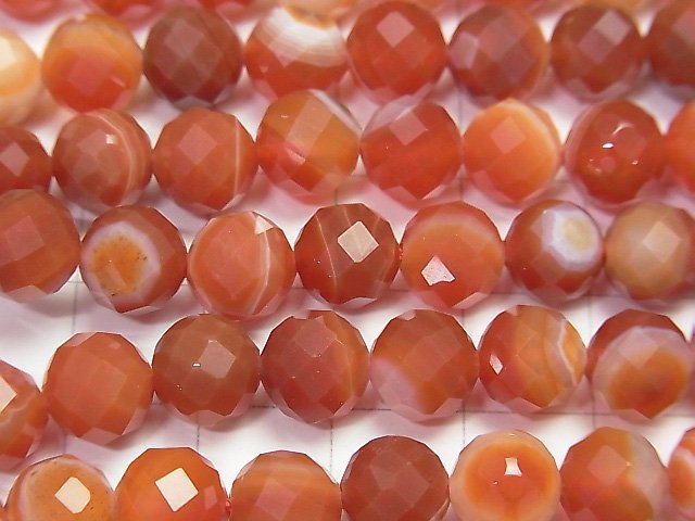 [Video]High Quality!  1strand $7.79! Carnelian ,Sardonyx AA++ 64Faceted Round 8mm 1strand beads (aprx.15inch/37cm)