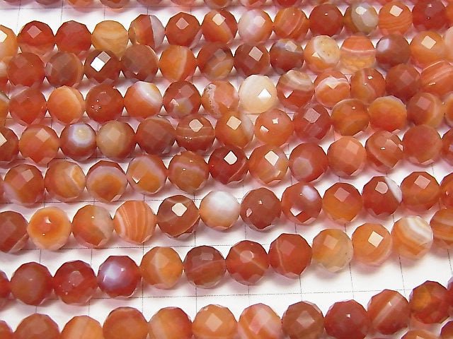 [Video]High Quality!  1strand $7.79! Carnelian ,Sardonyx AA++ 64Faceted Round 8mm 1strand beads (aprx.15inch/37cm)