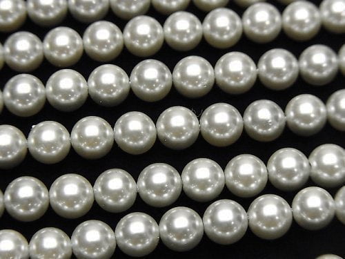 [Video] 1strand $3.79! Shell Pearl Silver Round 6mm 1strand beads (aprx.15inch / 37cm)