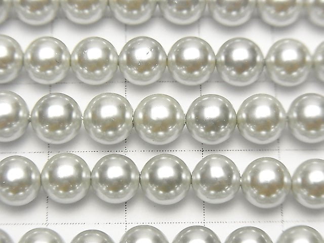 [Video] 1strand $3.79! Shell Pearl Silver Round 6mm 1strand beads (aprx.15inch / 37cm)