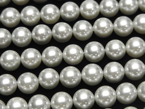 [Video] 1strand $4.79! Shell Pearl Silver Round 8mm 1strand beads (aprx.15inch / 37cm)