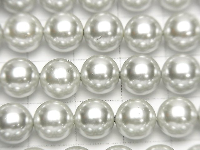 [Video] 1strand $4.79! Shell Pearl Silver Round 8mm 1strand beads (aprx.15inch / 37cm)