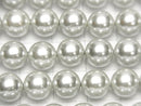[Video] 1strand $4.79! Shell Pearl Silver Round 8mm 1strand beads (aprx.15inch / 37cm)