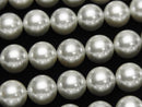 [Video] 1strand $5.79! Shell Pearl Silver Round 10mm 1strand beads (aprx.15inch / 37cm)