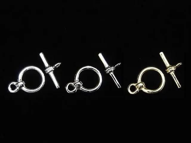 Silver925 Toggle (Smooth) 7mm [Sterling Silver Finish][Rhodium Plated][18KGP] 1pair