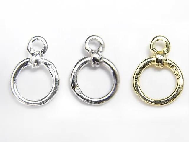 Silver925 Toggle (Smooth) 7mm [Sterling Silver Finish][Rhodium Plated][18KGP] 1pair
