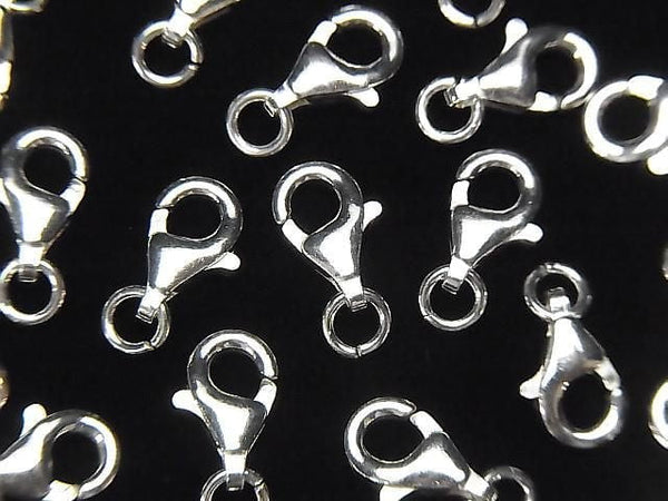 Silver925 Oval Lobster (with Jump Ring) 9x5.5x2.5mm Pure Silver Finish 2pcs