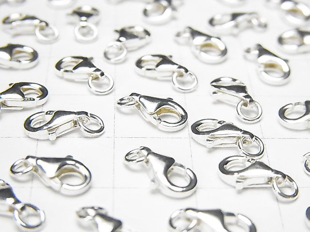 Silver925 Oval Lobster (with Jump Ring) 9x5.5x2.5mm Pure Silver Finish 2pcs