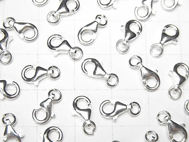 Silver925 Oval Lobster (with Jump Ring) 9x5.5x2.5mm Pure Silver Finish 2pcs