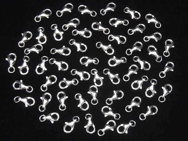 Silver 925 Oval Lobster (with Jump Ring) 9x5.5x2.5mm Pure Silver Finish 2pcs