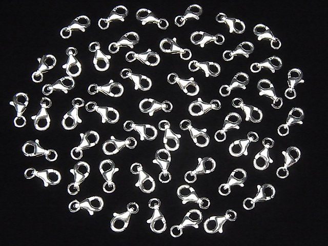 Silver925 Oval Lobster (with Jump Ring) 9x5.5x2.5mm Pure Silver Finish 2pcs