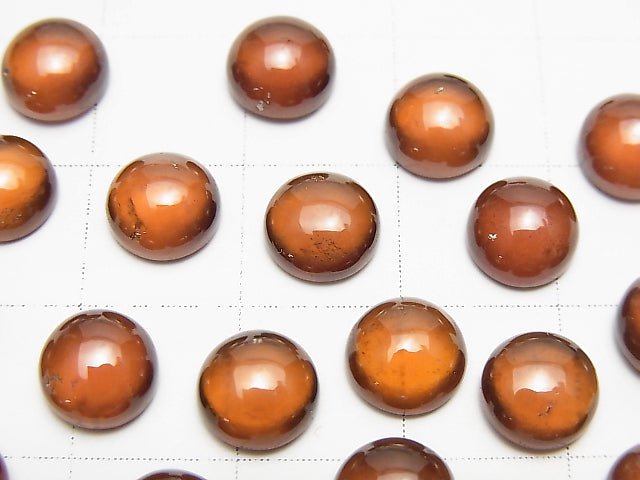 [Video]High Quality Hessonite Garnet AAA Round Cabochon 7x7mm 3pcs