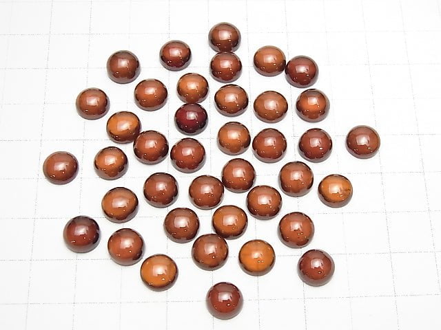 High Quality Hessonite Garnet AAA Round  Cabochon 8x8mm 3pcs $8.79!