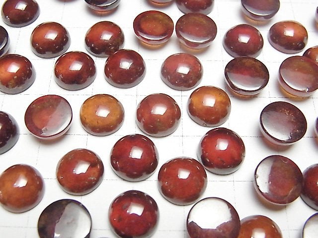 [Video]High Quality Hessonite Garnet AAA Round Cabochon 10x10mm 2pcs