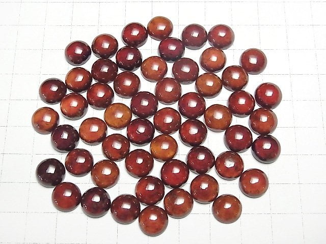 [Video]High Quality Hessonite Garnet AAA Round Cabochon 10x10mm 2pcs