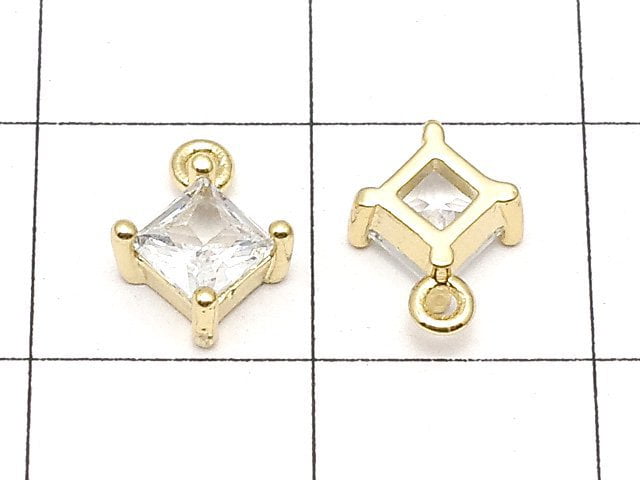 Metal Parts Diamond Charm Gold Color (with CZ) 2pcs $2.99!