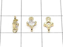Metal parts Diamond Both Side Charm Gold color (with CZ) 3pcs