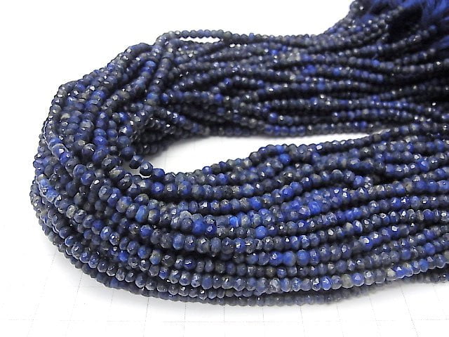 1strand $12.99! Lapislazuli AA+ Faceted Button Roundel  1strand beads (aprx.13inch/32cm)