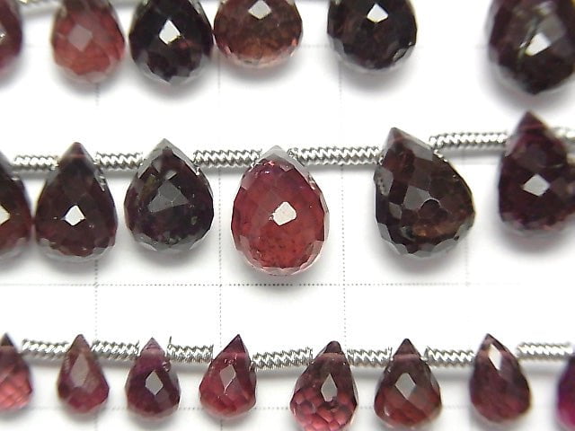 [Video] High Quality Pink Tourmaline AAA- Drop Faceted Briolette 1strand beads (aprx.8inch/20cm)