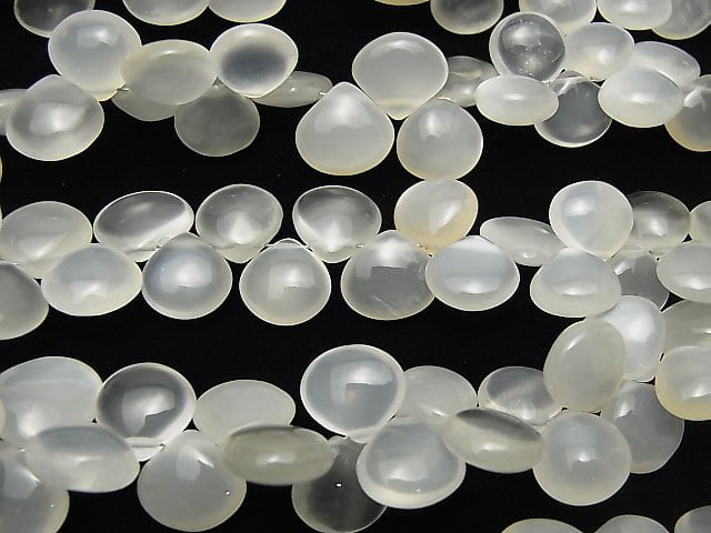 [Video] High Quality White Moonstone AAA- Chestnut (Smooth) half or 1strand beads (aprx.7inch/17cm)