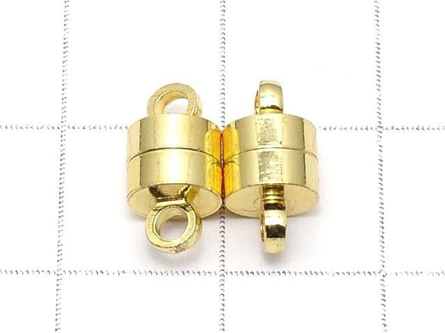 Metal Jump Ring Clasp with Magnetic Clasp, 11x6x6mm, Gold, 5 pairs