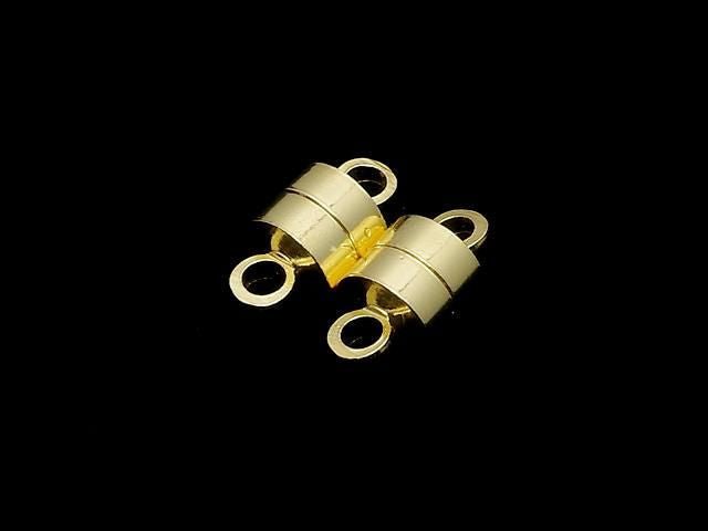 Metal Jump Ring Clasp with Magnetic Clasp, 11x6x6mm, Gold, 5 pairs