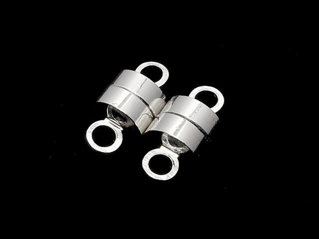Metal Parts Jump Ring with Magnetic Clasp, 11x6x6mm, Silver, 5 Pairs