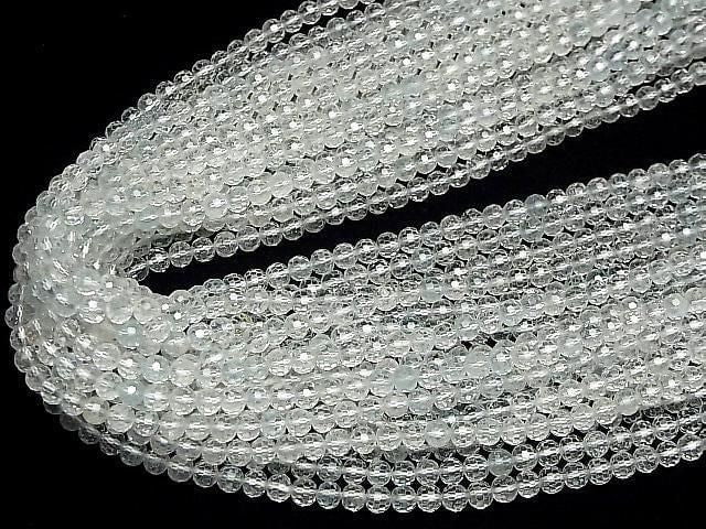 [Video] High Quality! Natural White Topaz AAA - 128 Faceted Round 5mm 1-strand beads (approx. 15 inch/37 cm)