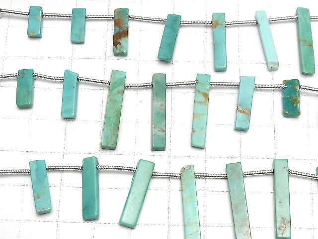 [Video] Kingman Turquoise AA++ Rectangle half or 1strand beads (aprx.6inch/16cm)