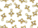 Metal parts Diamond charm Gold color (with CZ) 3pcs