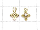 Metal parts Diamond charm Gold color (with CZ) 3pcs
