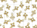 Metal parts Diamond charm Gold color (with CZ) 3pcs