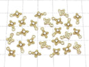 Metal parts Diamond charm Gold color (with CZ) 3pcs