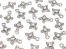 Metal parts Diamond charm silver color (with CZ) 3pcs