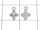 Metal parts Diamond charm silver color (with CZ) 3pcs