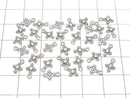 Metal parts Diamond charm silver color (with CZ) 3pcs