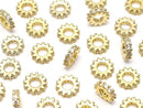 Metal parts Rondelle 6x6x1.5mm Gold (with CZ) 3pcs